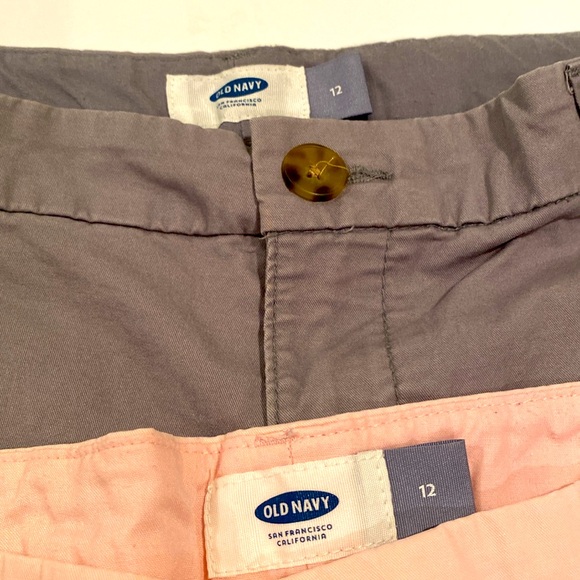 TWO PAIRS of Old Navy Size 12 Chino Shorts - Picture 2 of 7